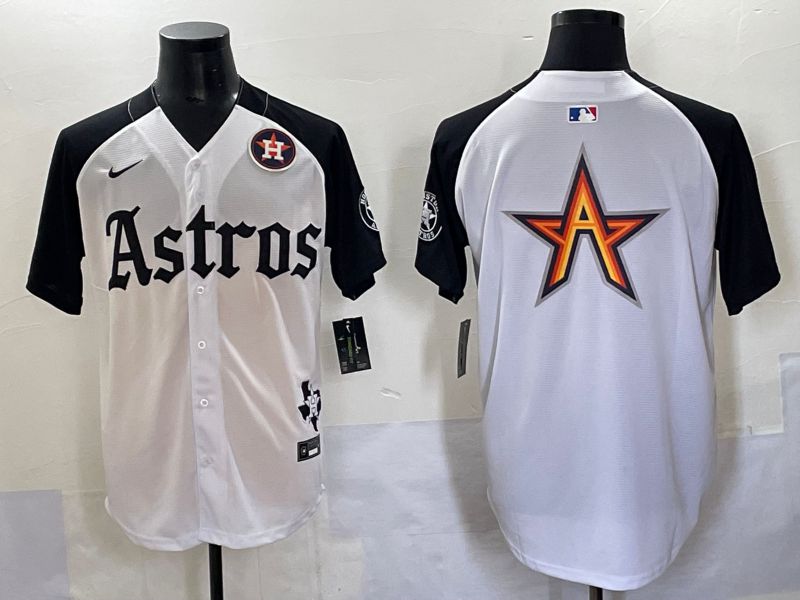 Men 2025 Houston Astros Blank White Black Five generations Joint Name Nike MLB Jersey style 8